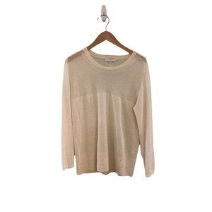 IRO Melda Ivory Open Knit Linen Pullover Sweater. Size L